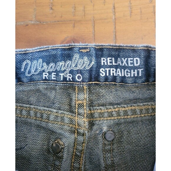 WRANGLER Retro cut-off jeans shorts 4 slim Leather patch - Picture 4 of 5